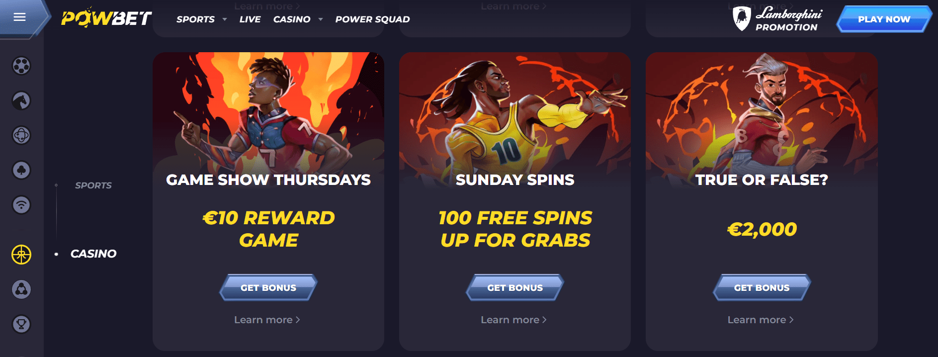 Προεπισκόπηση του Powbet casino promo